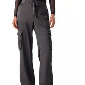 Sanctuary Eve Satin Cargo Pants Black Size 27 6183